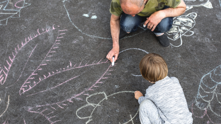 chalk art with child