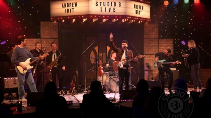 A band performing on a stage