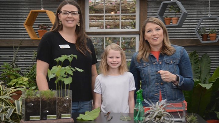 Abby and her friends at the Greater Des Moines Botanical Gardens.