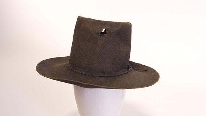 The civilian slouch hat General Grenville Dodge wore into battle during the Civil War.