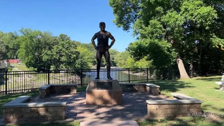 A statue of Frank Gotch here in Bicknell Park in Humboldt County.