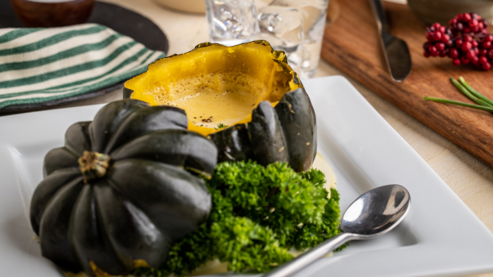 Acorn Squash with Maple Syrup Soup