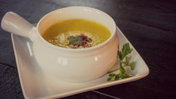 Pumpkin Soup Infused with Coconut & Cilantro