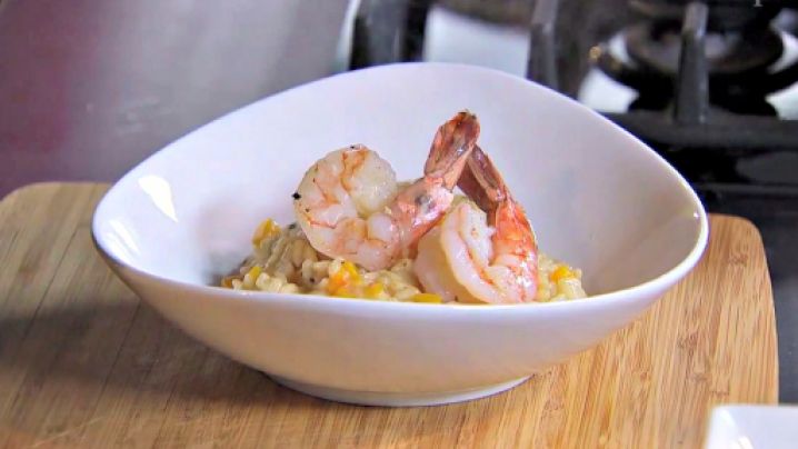 Squash Risotto with Shrimp