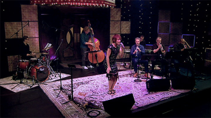 The NOLA Jazz Band performs on the Studio 3 LIVE stage.