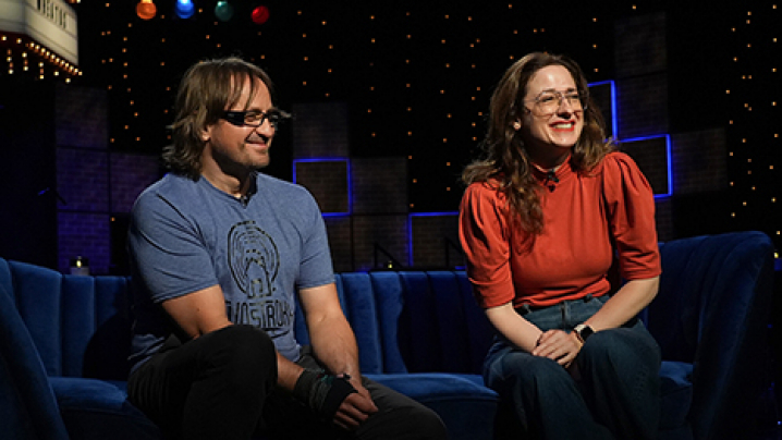 Wheatus members, Brendan Brown and Gabrielle Sterbenz on the Studio 3 LIVE couch.