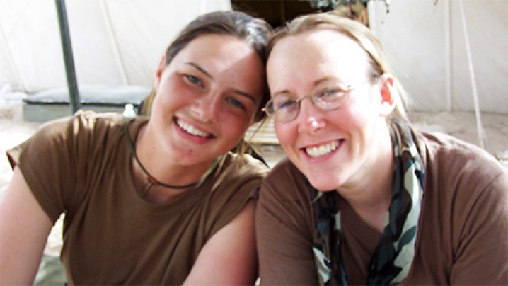 Two women from the Tri-State Women Warriors.