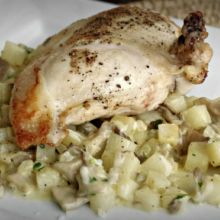 Mushroom Potato Risotto with Pan-seared Chicken