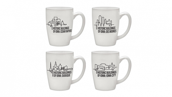 Historic Buildings Set of 4 Mugs