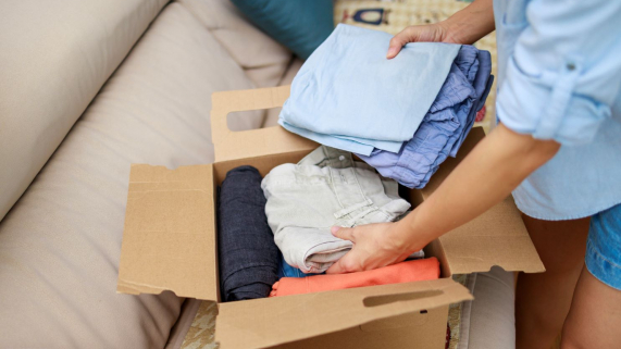 woman packing box