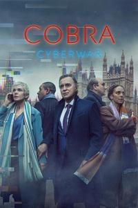 Cobra Cyberwar poster art featuring cast of show in front of the British Parliament building.