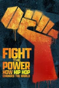 Poster art of a raised fist holding a microphone.