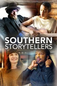 Four contemporary creators of literature, music, film and TV are featured around the Southern Storytellers logo.