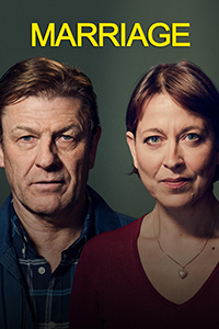 Marriage title above two main characters -- married couple Ian and Emma.