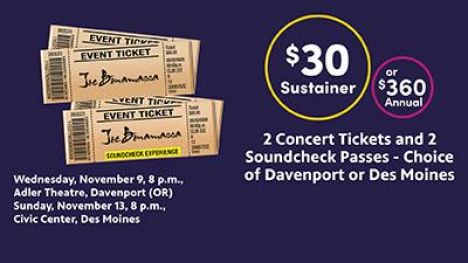 2 Concert Tickets and 2 Soundcheck November 13 Civic Center Des Moines 