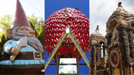 World's largest gnome, largest strawberry, and largest grotto