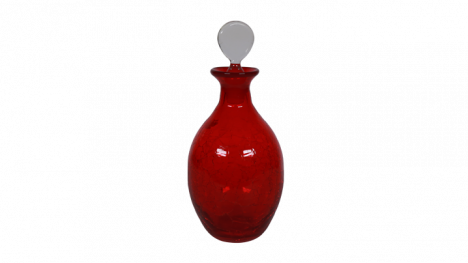 Blenko Glass Ruby Crackled Decanter