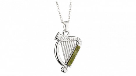 Celtic Woman Connemara Marble Harp Necklace