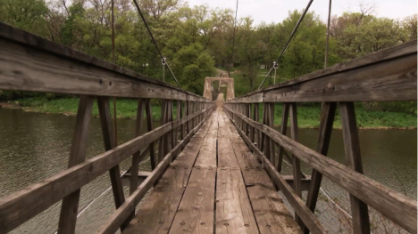 A wooden bridge