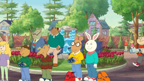 Arthur Read with his friends outside in his community
