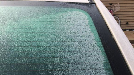 Frost on a car window