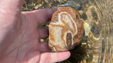 Lake Superior agate found in Iowa river.