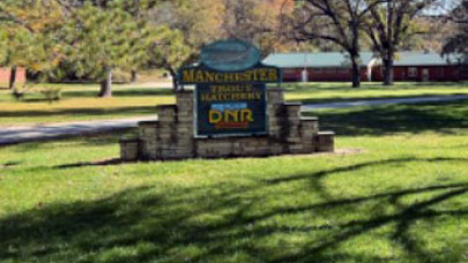 Manchester Fishery sign, Iowa DNR