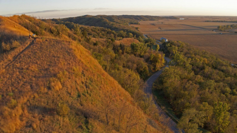 Aerial image of the Loess Hills.