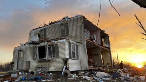 House Damaged from a Tornado