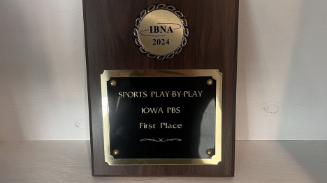 IBNA Award with First Place being awarded for sports play-by-play