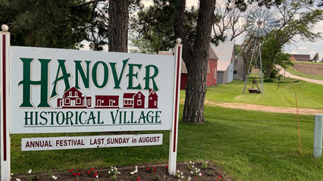 A sign for the Hanover Historical Village.