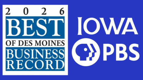 Text 2026 Best of Des Moines Business Record and Iowa PBS logo