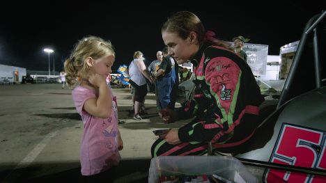 McKenna Hasse with a fan