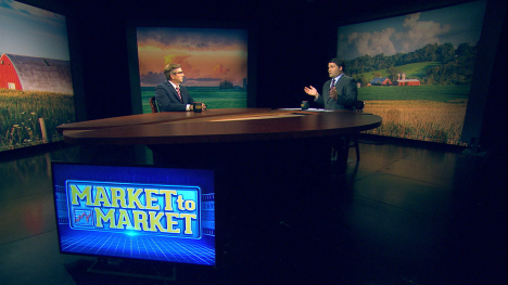 Don Roose and Paul Yeager at the Market to Market desk.