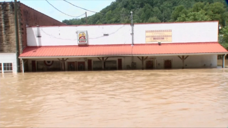 flooded building