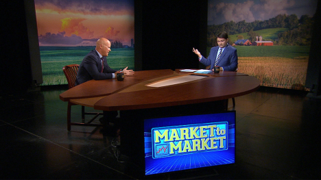 Ted Seifried and Paul Yeager at the Market to Market desk.