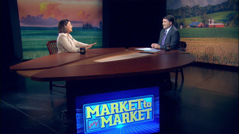 Elaine Kub and Paul Yeager at the Market to Market desk.