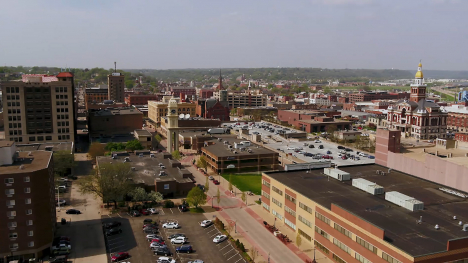 Aerial view of Dubuque, Iowa.