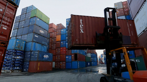 shipping containers stacked up