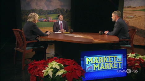 Sue Martin, Paul Yeager and Matthew Bennett at the Market to Market desk.