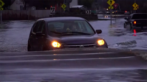 Car in flood water