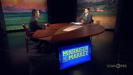Sean O'Leary and Paul Yeager sit at the Market to Market desk.