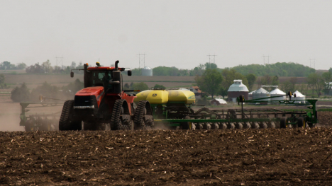 tractor pulling a planter