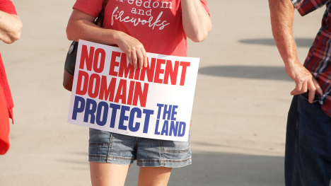 sign protesting eminent domain
