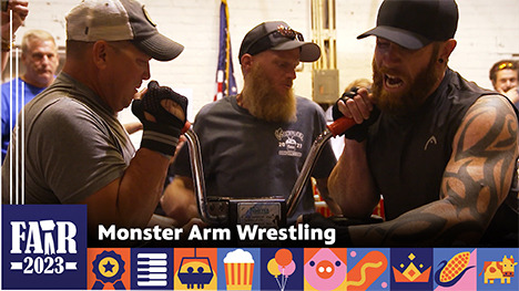 Monster Arm Wrestling - Two men compete in the Monster Arm Wrestling competition.