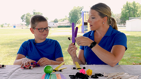 Abby Brown and Caleb talk about fulcrums, levers and catapults!