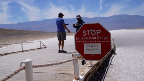 Stop sign in hot conditions 