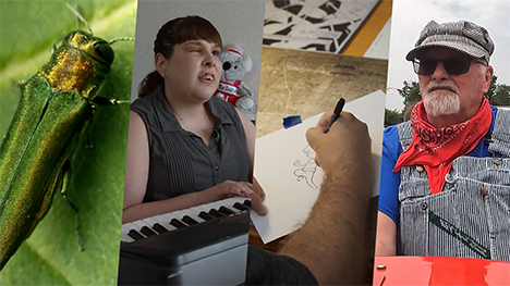 Emerald Ash Borer, Musician Emily Brown, Comic Book Artist Eric Gaptur, and Watson Station train Engineer Fonley Allen