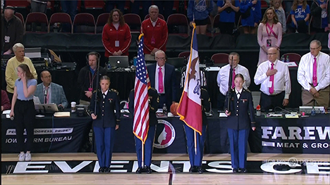Iowa PBS Sports Pregame Show color guard.