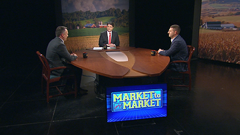 Jeff French, Paul Yeager, and Ross Baldwin at the Market to Market desk.